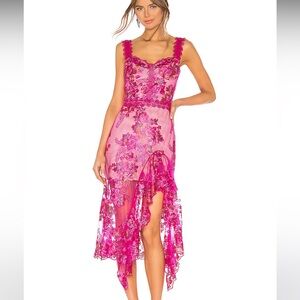 Eva Midi Dress in Fuchsia